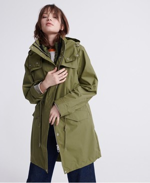 Superdry Hosszú Ujjú Essentials Parka Női Kabát Olivazöld | AJIVD8073